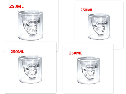 Skull Skull Double Transparent Glass