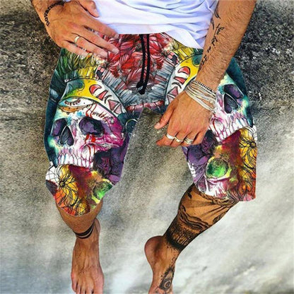 Retro Casual 3D Digital Printed Beach Shorts