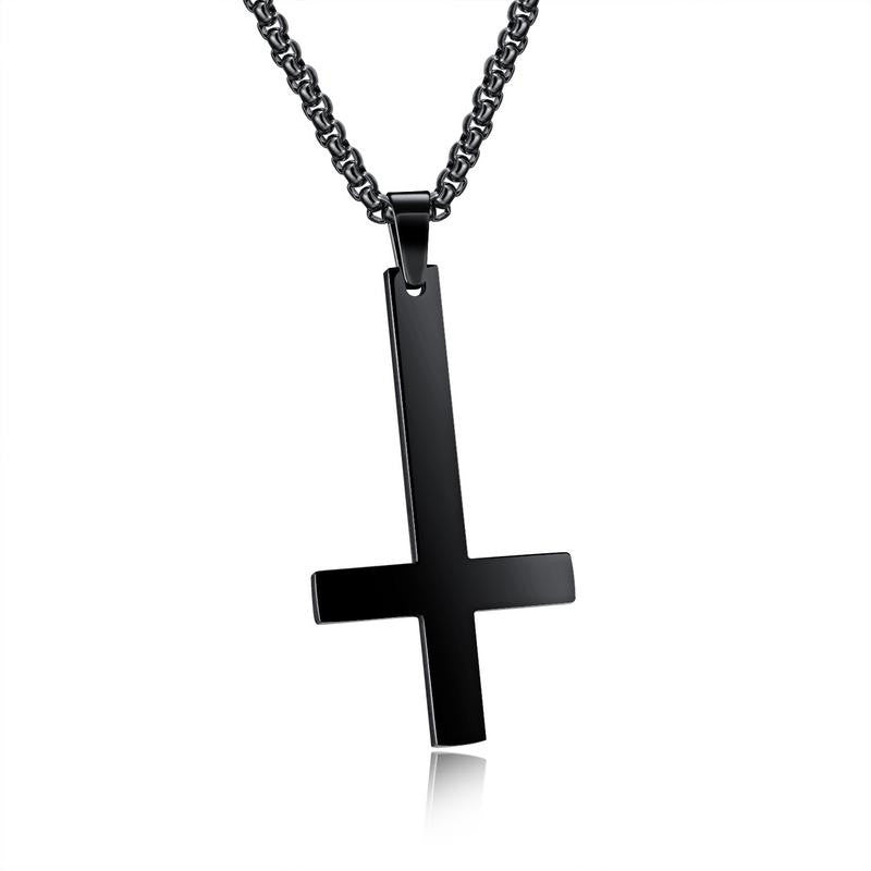 Men's stainless steel inverted cross necklace