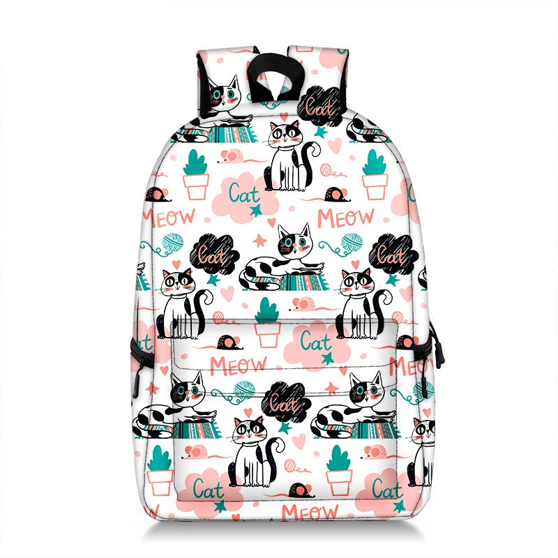 Fashion All-print New Cute Cat Creative Backpack