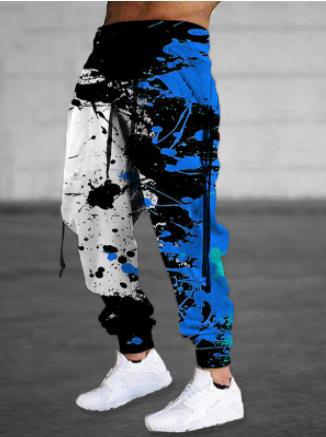 Men's Digital Printing Sports Drawstring Casual Pants Sweatpants