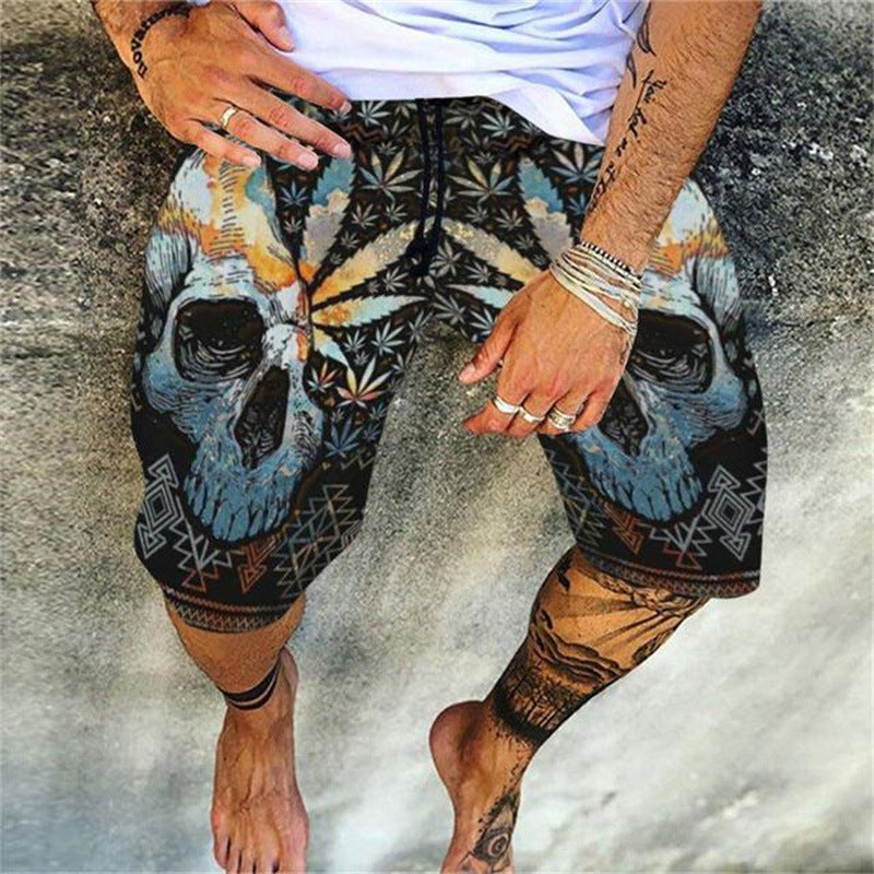 Retro Casual 3D Digital Printed Beach Shorts