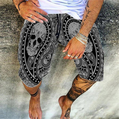 Retro Casual 3D Digital Printed Beach Shorts