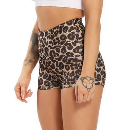 Leopard Print Digital Printing Slim Fit Hip Raise Running Yoga Pants