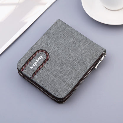 Mens Canvas Short Multifunctional Wallet