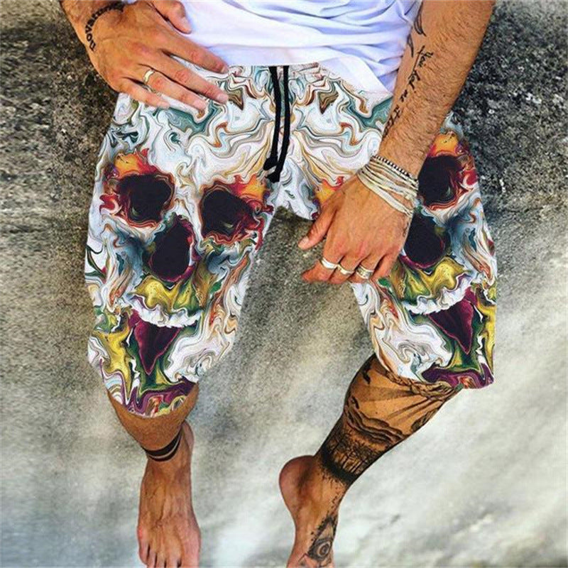 Retro Casual 3D Digital Printed Beach Shorts