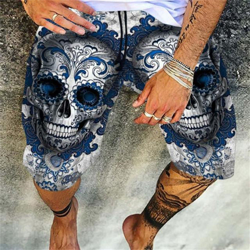 Retro Casual 3D Digital Printed Beach Shorts