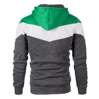 Stitching Sports Drawstring Long-sleeved Casual Men's Hoodie
