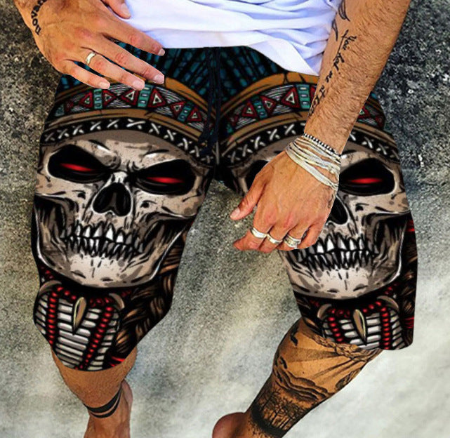 Retro Casual 3D Digital Printed Beach Shorts