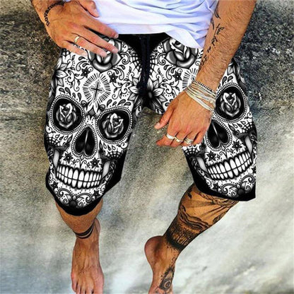 Retro Casual 3D Digital Printed Beach Shorts