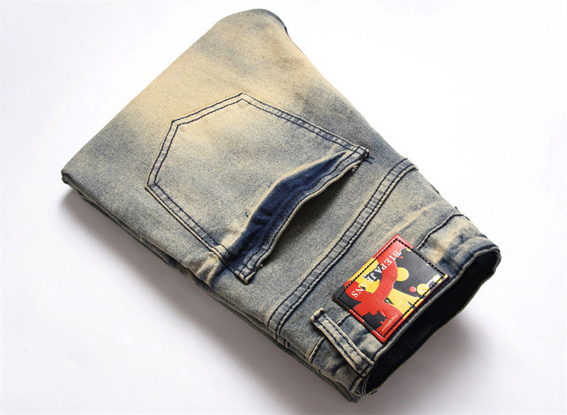 Printing And Dyeing Feet Men's Jeans