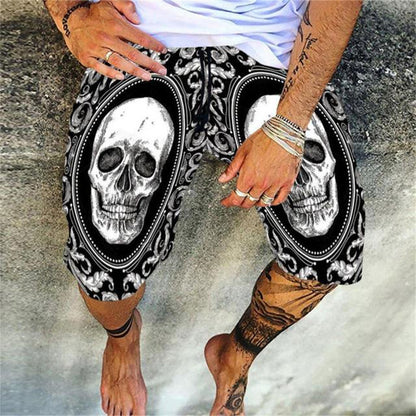 Retro Casual 3D Digital Printed Beach Shorts