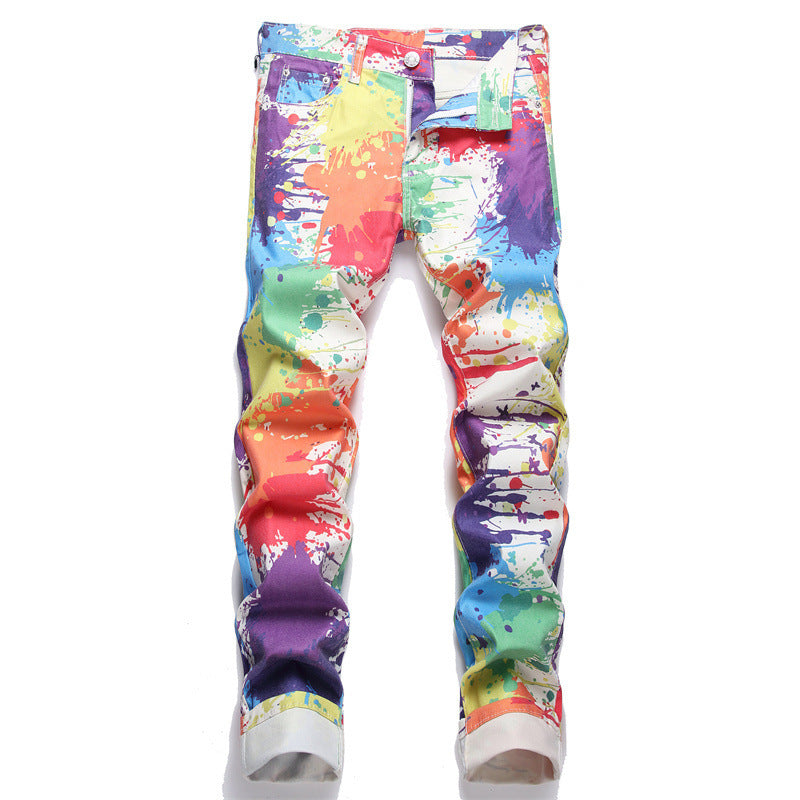 Street Men's Digital Printed Jeans