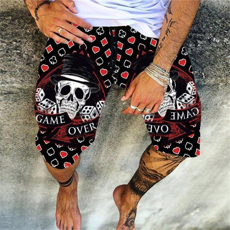 Retro Casual 3D Digital Printed Beach Shorts