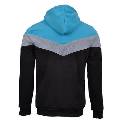 Stitching Sports Drawstring Long-sleeved Casual Men's Hoodie