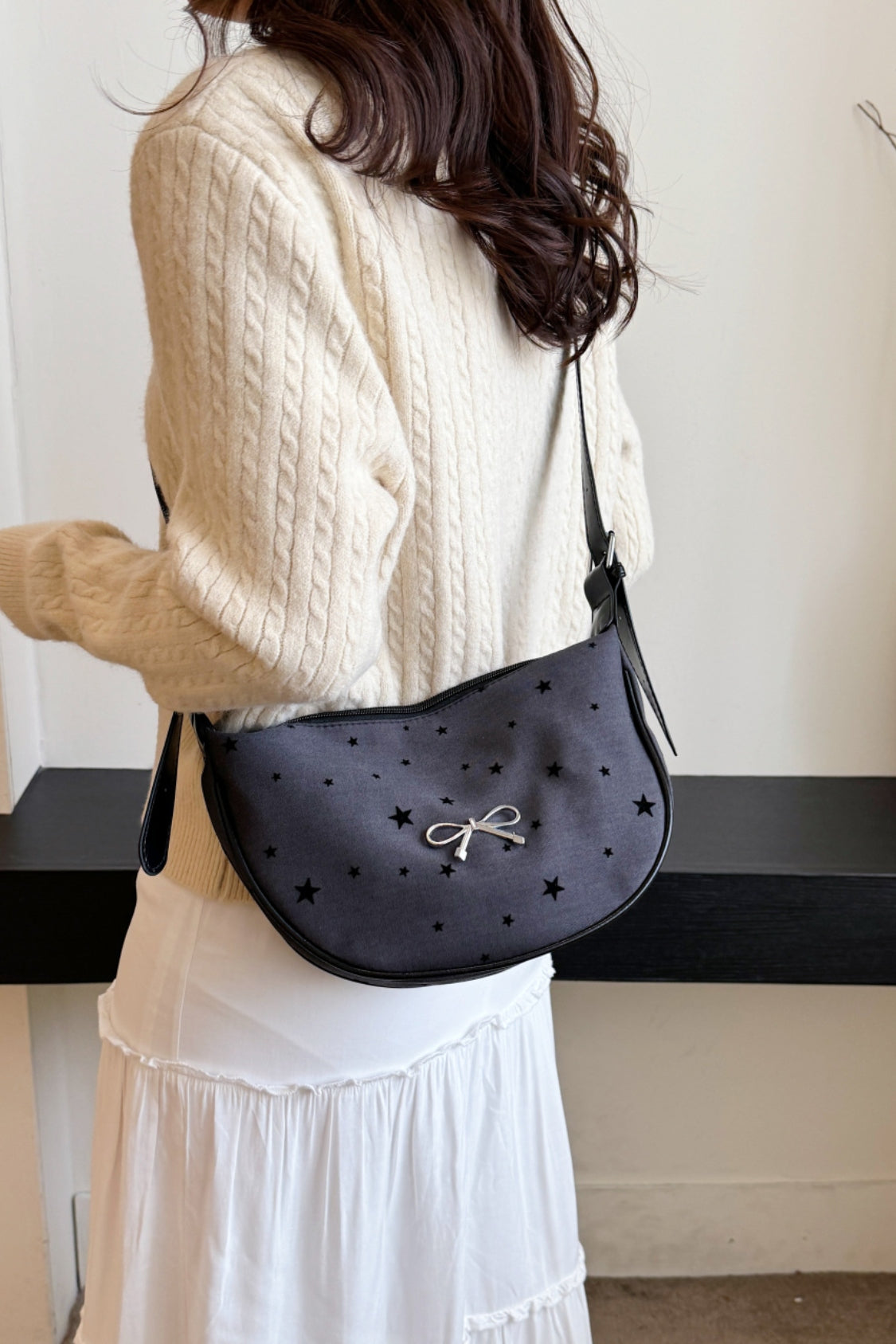 Polyester Printed Adjustable Strap Crossbody Bag