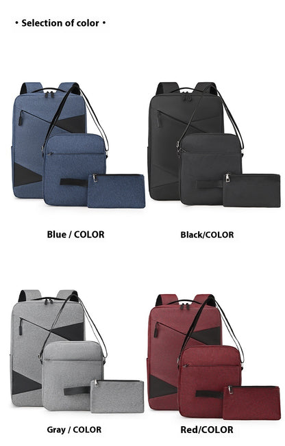 New Business Commute Business Trip Computer Backpack Men's Three-piece Set